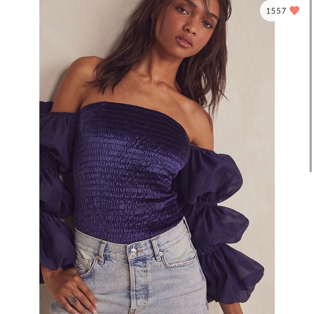 Free People, Girls Just Wanna Bodysuit, color: Disco Indigo, Size Medium